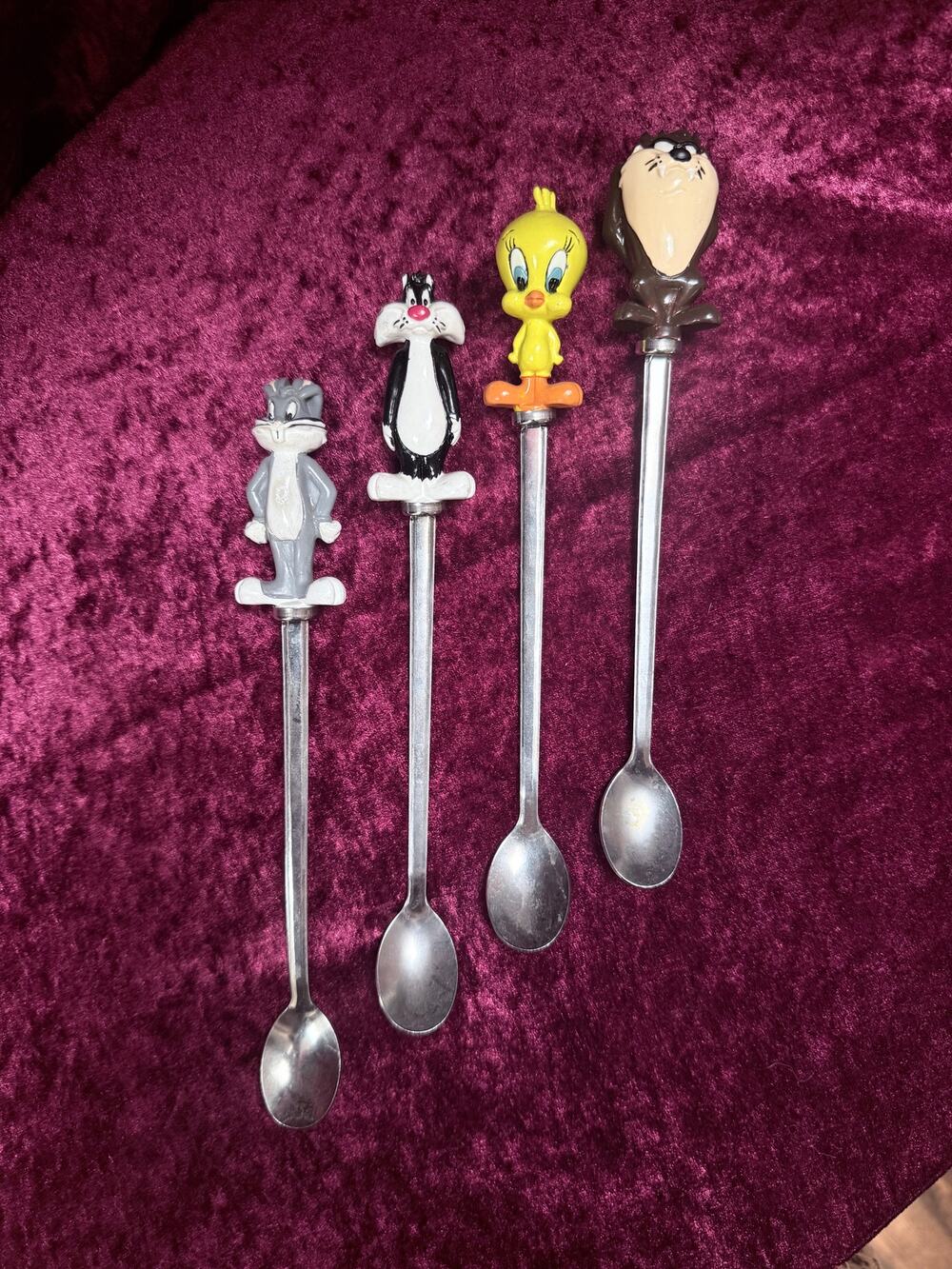 Vintage Kitchen Looney Tunes Metal Spoons – Character Figural Handles Set of 4